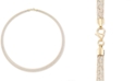 Italian Gold Graduated Two-Tone Ribbon Wire 18" Statement Necklace in 14k Gold & White Gold